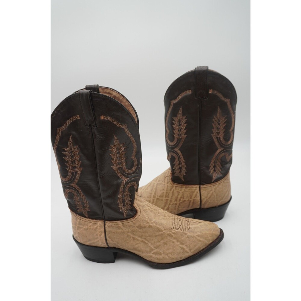 Abilene Men's Vintage Cowboy Elephant Print Leather Western Work Boots Size 11 D